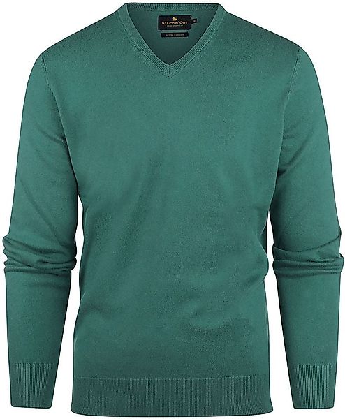Steppin' Out Pullover Cotton Cashmere V-Ausschnitt Medium Grün - Größe M günstig online kaufen