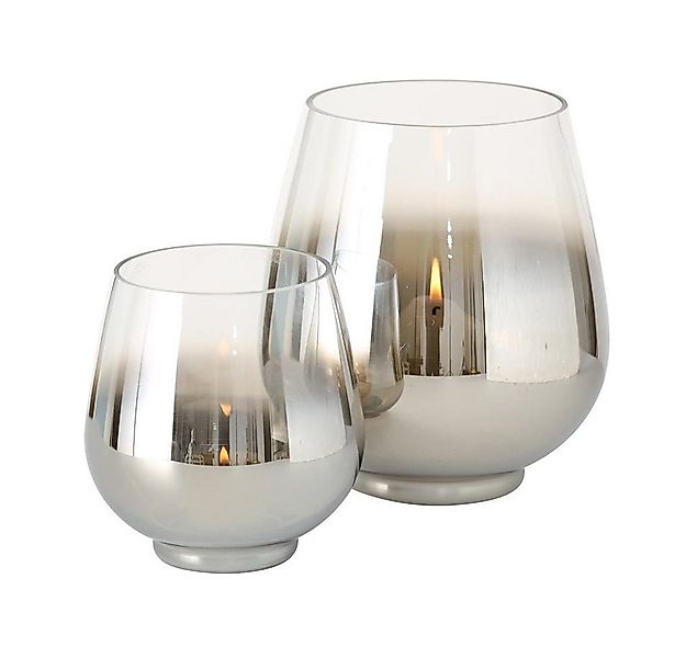 BOLTZE Windlicht Grazia, aus Glas, Silber Metallic, 20 x 18 cm günstig online kaufen