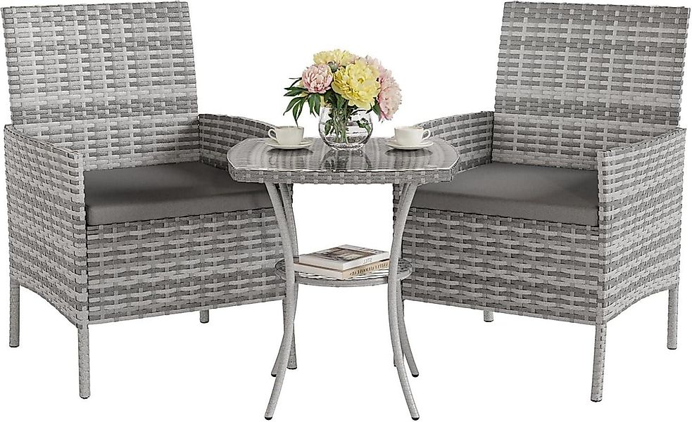 LuxusKollektion Balkonset Gartenmöbel Set 3-Teilig Lounge günstig online kaufen