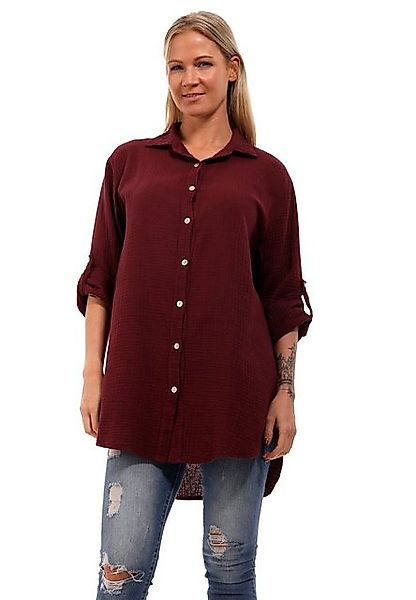YC Fashion & Style Hemdbluse Oversized Musselin-Hemdbluse – lässig, weich & günstig online kaufen