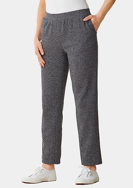 GOLDNER Jogginghose Flauschige 7/8-Hose, Fischgratmuster Stoffhose aus Baum günstig online kaufen