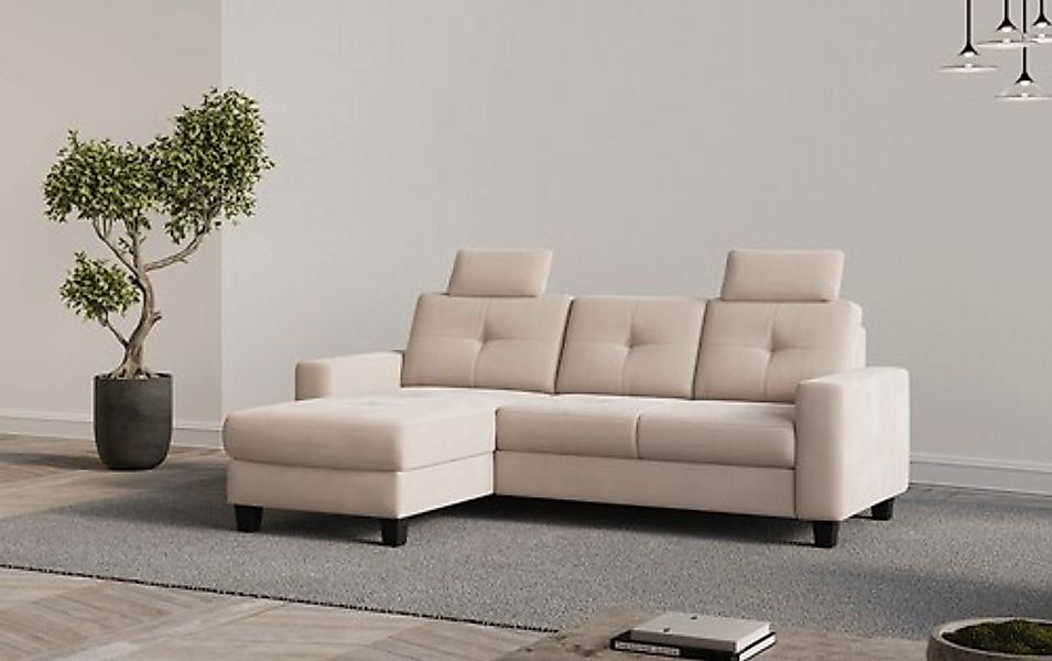 Places of Style Ecksofa »Varese«, wahlweise mit Bettfunktion und Bettkasten günstig online kaufen