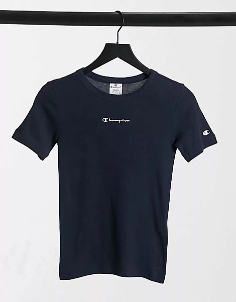 Champion – T-Shirt mit Rundhalsausschnitt in Marineblau günstig online kaufen
