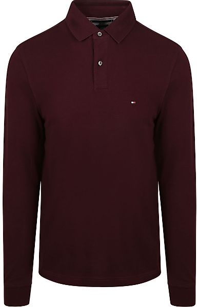 Tommy Hilfiger Longsleeve Polo Burgundy - Größe M günstig online kaufen
