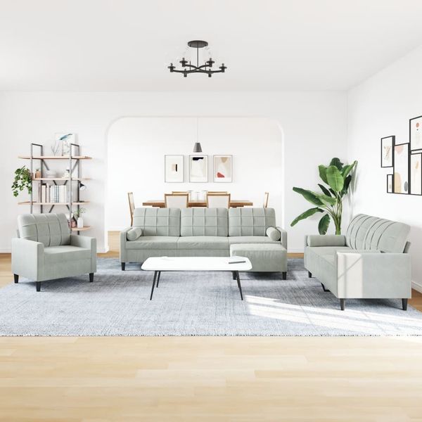vidaXL Sofa 4-tlg. Sofagarnitur mit Kissen günstig online kaufen