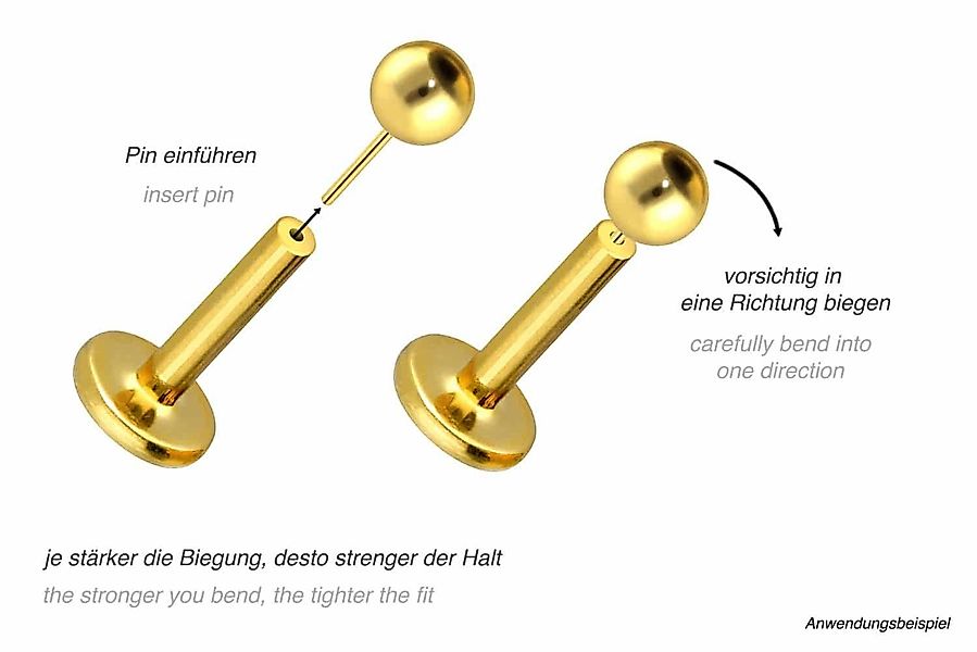 PIERCINGLINE Piercing-Set Titan Labret mit Push günstig online kaufen