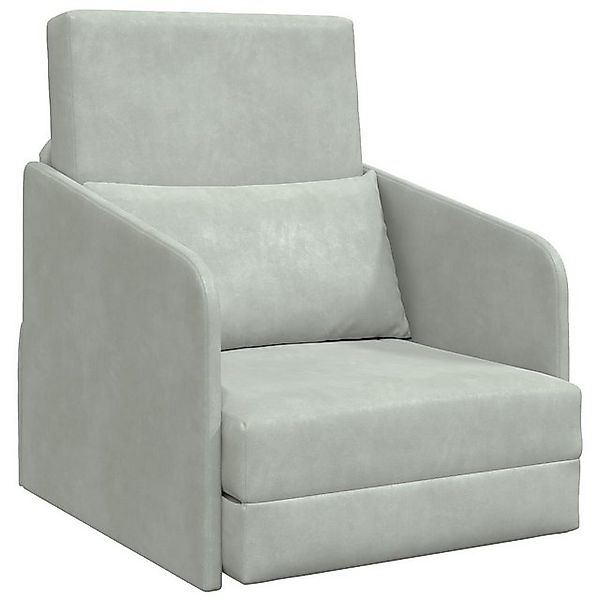 vidaXL Sofa Boden Schlafsofa 2-in-1 Hellgrau 65x80x83 cm Velvet, 1 Teile günstig online kaufen