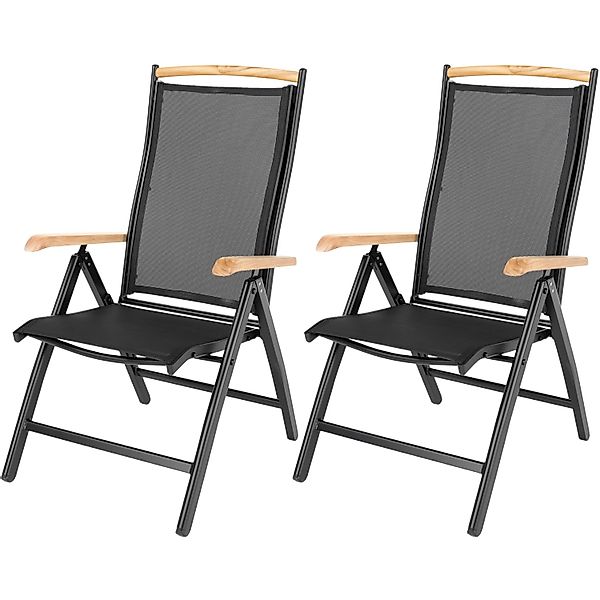 ib style Gartenstuhl 2er Set Diplomat Klappstuhl aus Aluminium und Teakholz günstig online kaufen