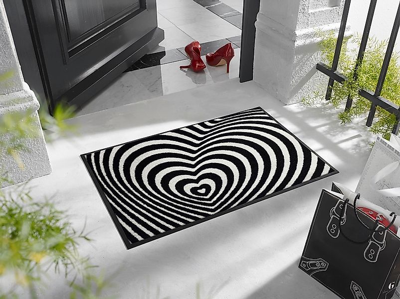 wash+dry by Kleen-Tex Fußmatte »Optical Love«, rechteckig, 7 mm Höhe günstig online kaufen