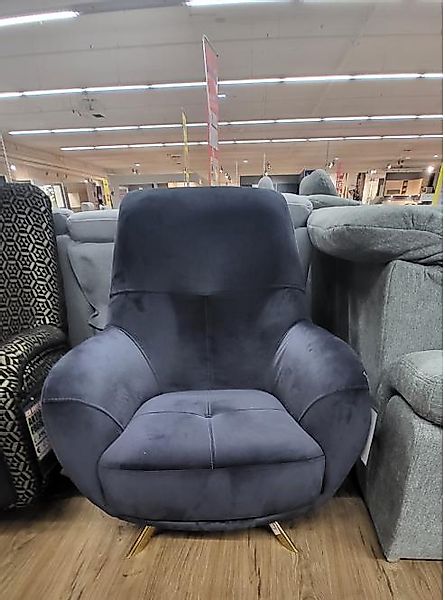 Rosenheim Abverkauf Sessel Microfaser soft Grau Blau günstig online kaufen