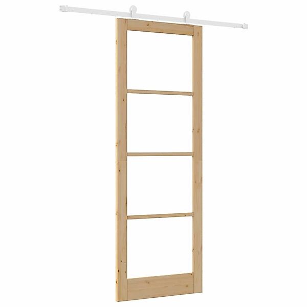 vidaXL Schiebetür ORKDAL Braun 83 x 232 cm Holz und Metall 3332057 günstig online kaufen