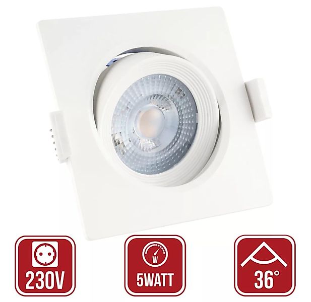 5Watt LED Einbaustrahler Paul 230Volt Warmweiss günstig online kaufen