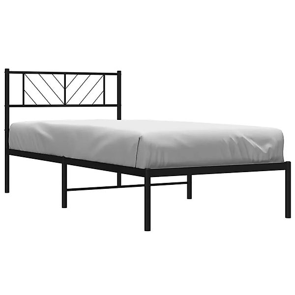 vidaXL Bettgestell mit Kopfteil Metall Schwarz 75x190 cm 372169 günstig online kaufen