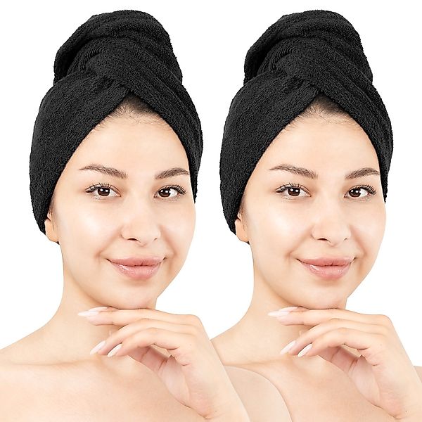 HAMMETEX Turban-Handtuch "2er Set Haarturban Damen, 100% Baumwolle, Flausch günstig online kaufen