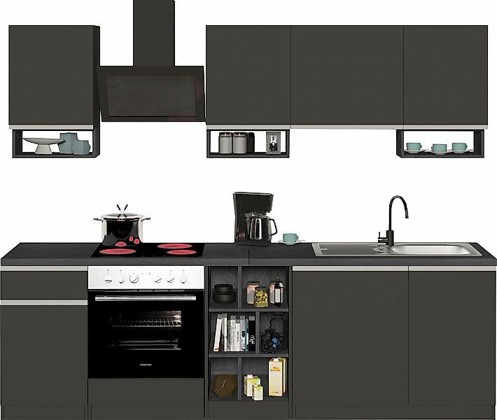 KOCHSTATION "KS-Sole" Breite 256 cm, mit Regalen und Fächern, ohne E-Geräte günstig online kaufen