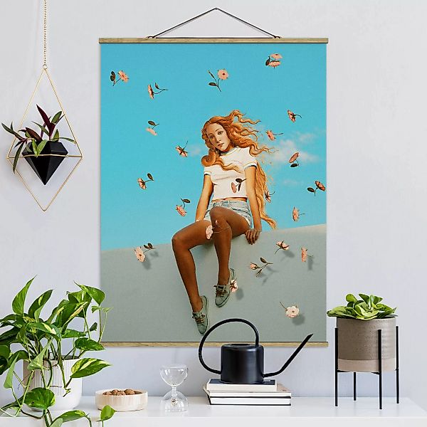 Stoffbild Portrait mit Posterleisten - Hochformat Retro Venus günstig online kaufen