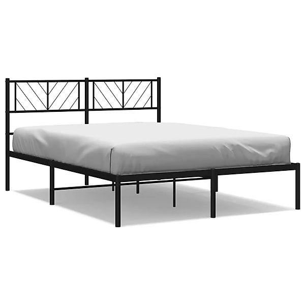vidaXL Bettgestell mit Kopfteil Metall Schwarz 140x190 cm Modell 131897677 günstig online kaufen