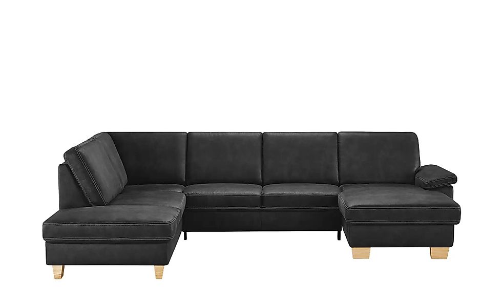 meinSofa Wohnlandschaft  Kunstleder Samu ¦ schwarz ¦ Maße (cm): B: 316 H: 9 günstig online kaufen