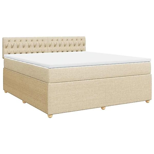 vidaXL Boxspringbett mit Matratze Creme 180x200 cm Stoff 3289847 günstig online kaufen