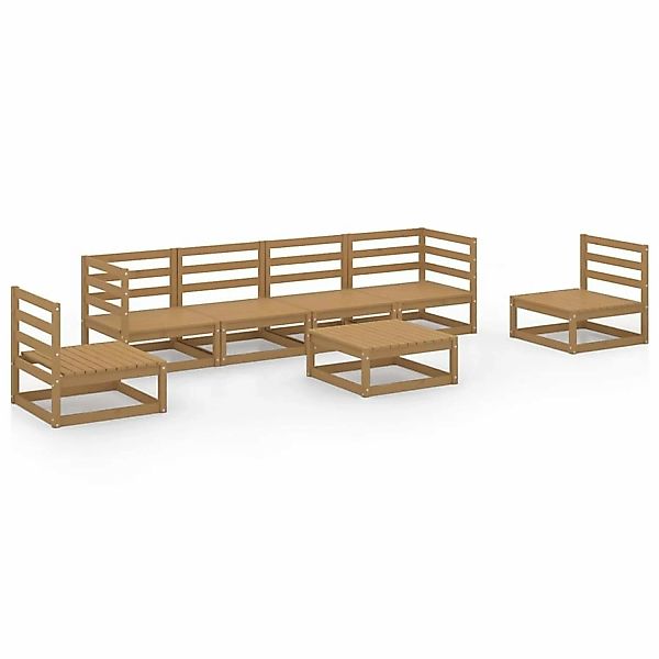 vidaXL 7-tlg Garten-Lounge-Set Honigbraun Massivholz Kiefer Modell 6 günstig online kaufen