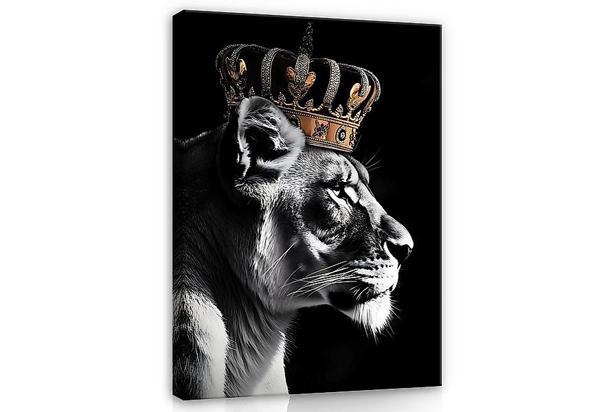 Wallarena Leinwandbild Löwe König Tiere Motivation Wohnzimmer Schlafzimmer günstig online kaufen