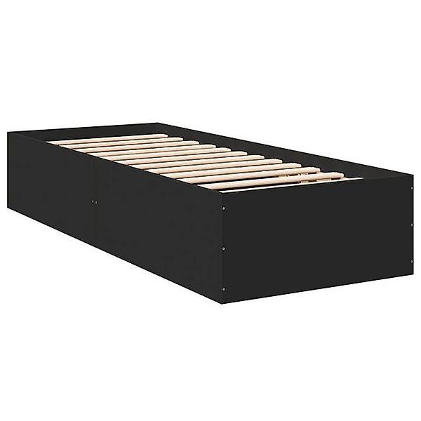 vidaXL Bettgestell, Bettrahmen Schwarz 90x190 cm Holzwerkstoff günstig online kaufen