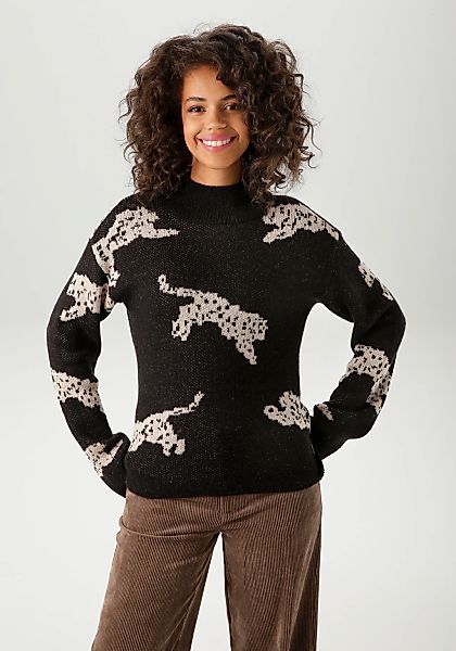 Aniston CASUAL Strickpullover, mit eingestrickten Leoparden - NEUE KOLLEKTI günstig online kaufen