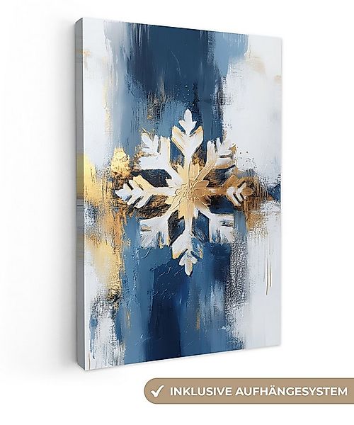 OneMillionCanvasses® Leinwandbild Abstrakt - Winter - Schneeflocke - Schnee günstig online kaufen