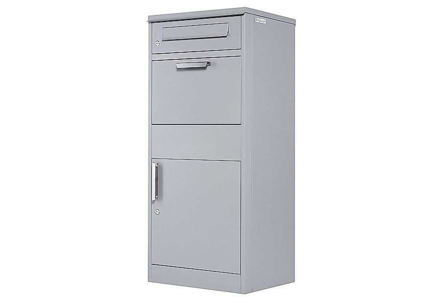 Zelsius Paketbriefkasten RAL9007 Grau, Stahl Briefkasten mit Diebstahlsperr günstig online kaufen