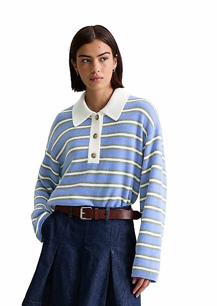 Marc OPolo DENIM Langarm-Poloshirt "aus softem Schurwolle-Viskose-Alpakawol günstig online kaufen