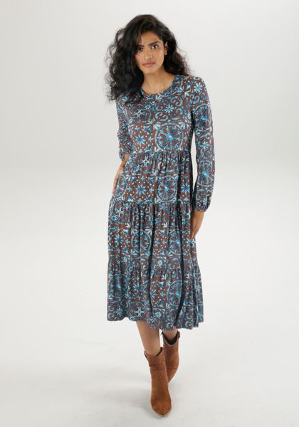 Aniston CASUAL Jerseykleid mit extravaganten Druck günstig online kaufen