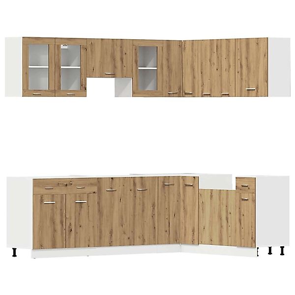 vidaXL 11-Tlg Küchenschrank-Set Lyon Artisan-Eiche Holzwerkstoff 3328578 günstig online kaufen