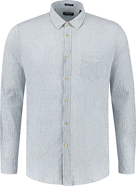 Dstrezzed Hemd Seersucker Stripe Blau - Größe L günstig online kaufen