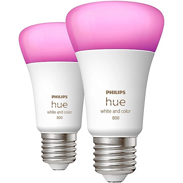 Philips Hue LED-Leuchtmittel E27 White & Color Ambiance 2 x 800 lm 2er Pack günstig online kaufen