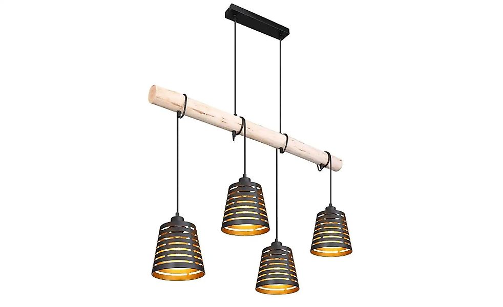 Hängeleuchte Ablona, Länge 85 cm, schwarz/goldfarben, Metall günstig online kaufen