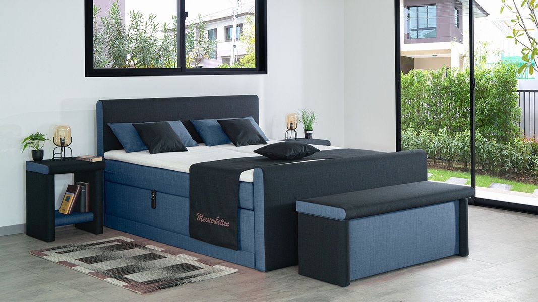Meisterbetten Boxspringbett Amos (mit Motor, Fußteil, günstig online kaufen