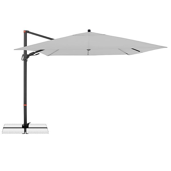 Doppler Ampelschirm MyZone 280 cm x 280 cm Hellgrau mit Kurbelmechanik günstig online kaufen