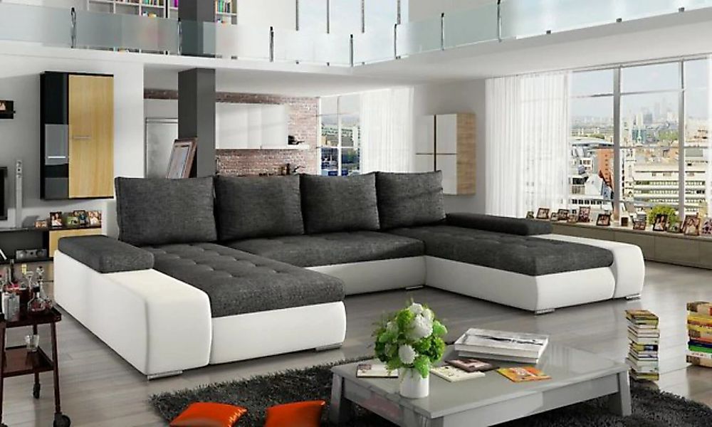 JVmoebel Ecksofa Wohnlandschaft Wohnzimmer Leder Sofa Couch Polster Ecksofa günstig online kaufen