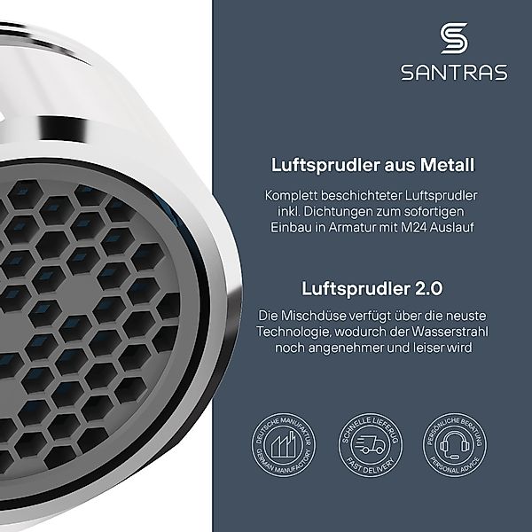Santras Waschtischarmatur Luftsprudler / Strahlregler M24 günstig online kaufen