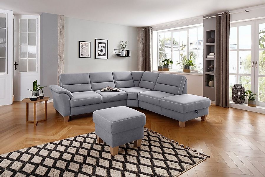 Home affaire Ecksofa Soleo L-Form, komfortabel durch Trapezecke mit Relaxfu günstig online kaufen