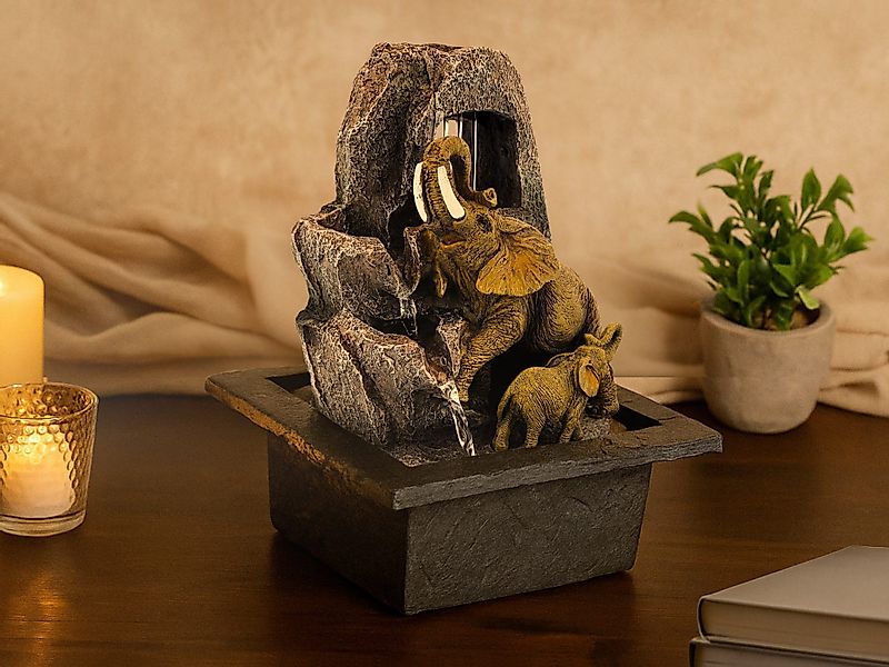 abc HOME Zimmerbrunnen Elefanten, elektrisch, LED, günstig online kaufen
