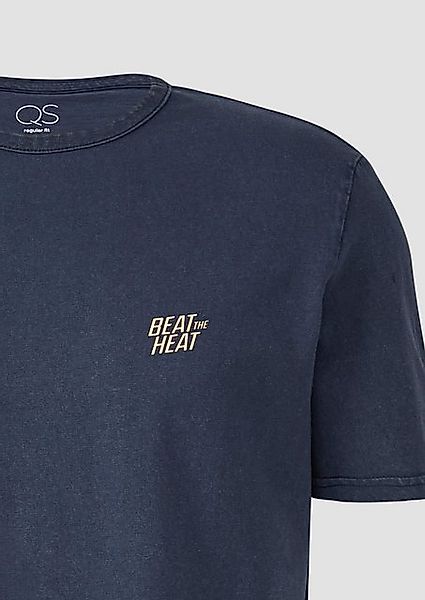 QS Kurzarmshirt Gewaschenes T-Shirt mit Front- und Rückenprint günstig online kaufen