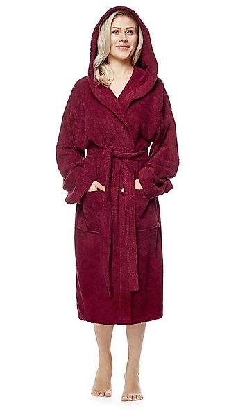 Arus Damenbademantel Pandora, waden lang, mit Kapuze, 100% Baumwolle, für S günstig online kaufen