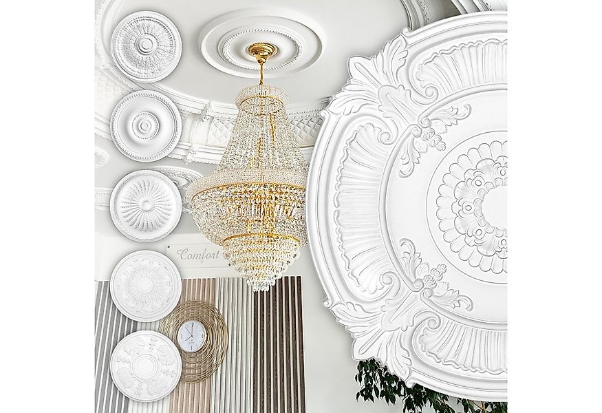 Hexim Perfect Wanddekoobjekt B3096 (Stuckrosette aus PU hartschaum, weiß, Z günstig online kaufen