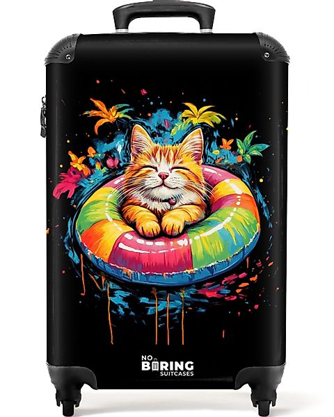 NoBoringSuitcases.com© Hartschalen-Trolley Sommerkatze mit buntem Schwimmba günstig online kaufen