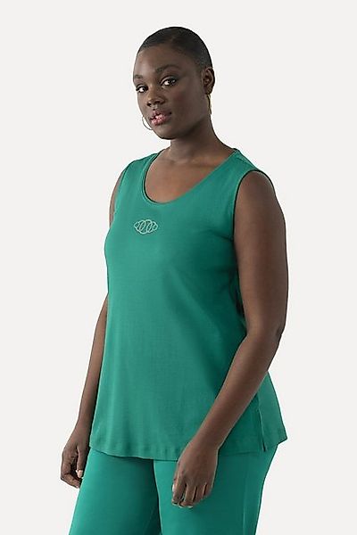 Ulla Popken Longtop Top Pima Cotton Slim Rundhals Ziersteinchen günstig online kaufen