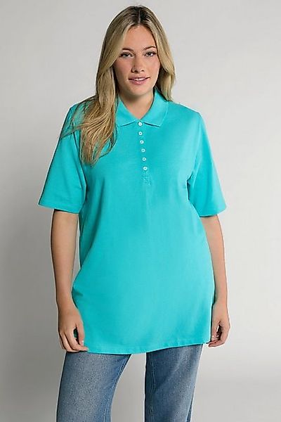 Ulla Popken T-Shirt Poloshirt Piqué Polokragen Samt-Knopfleiste günstig online kaufen