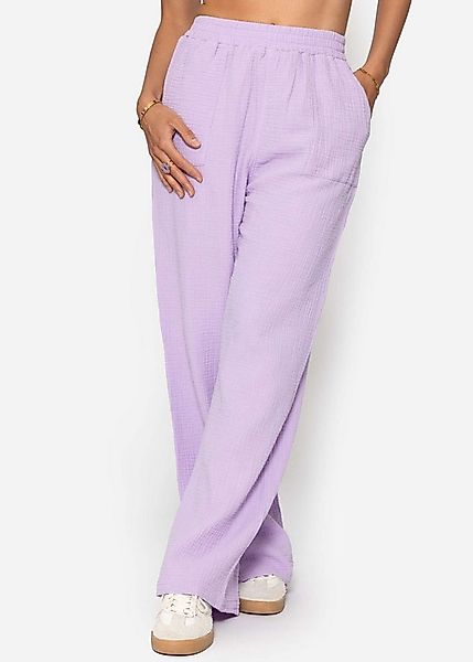 SASSYCLASSY Stoffhose Musselin Hose Damen aus Baumwolle Musselinhose lang m günstig online kaufen