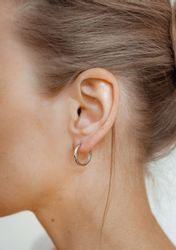 Hey Happiness Paar Creolen Basic Silber günstig online kaufen