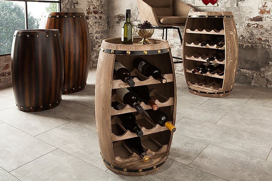 riess-ambiente Weinregal BODEGA 60cm natur, Holz · Flaschenregal · Weinfass günstig online kaufen